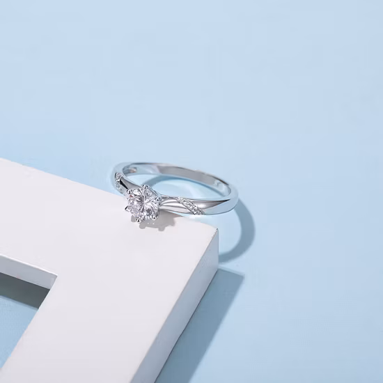Anillo de diamantes de oro puro 9K 14K 18K PT, diseño de patente Original, venta al por mayor de fábrica, joyería femenina de moda personalizada C05rb15ra27W