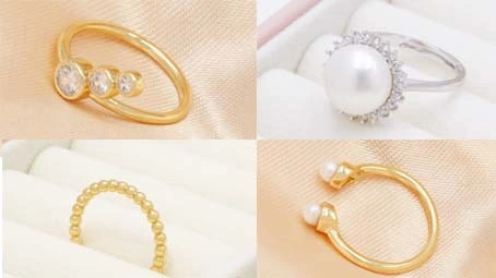 2021 Anillo minimalista simple al por mayor de la perla de la joyería de plata 925 pequeño al por mayor
